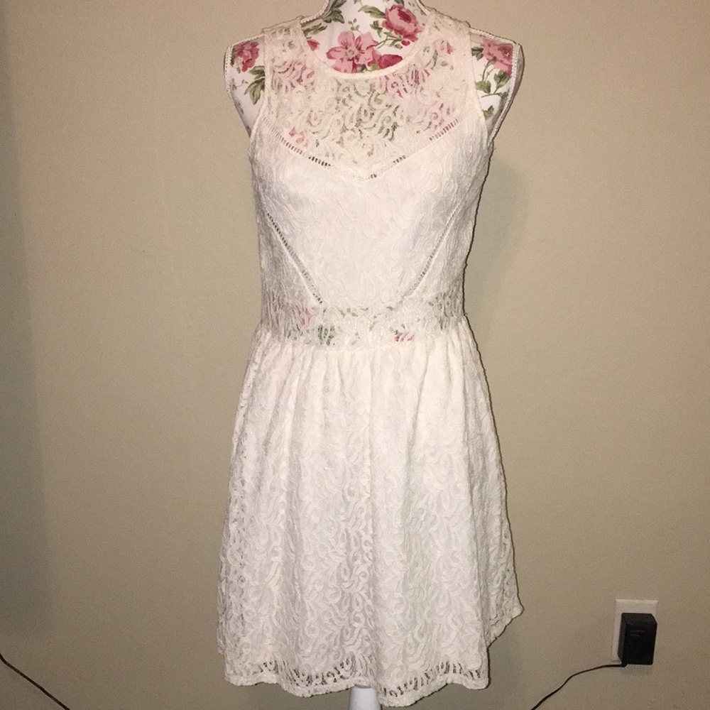 White lace GB short dress bride honeymoon